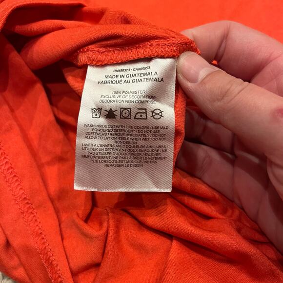 The Nike Tee Men's Short Sleeve Shirt Sz L Orange Coral Active Gym Dri Fit - Picture 4 of 5